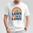 Lgbtq Love Is Love Gay Pride Lgbt Ally Rainbow Flagintage Tシャツ 面白い贈り物