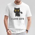 I Love Cats シャツ キュート 黒猫好き キッズ 子猫 Tシャツ 面白い贈り物
