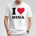 I Love Hina Tシャツ 面白い贈り物