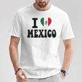I Love Mexico ハートフラッグ レトロ 旅行 お土産 Tシャツ 面白い贈り物