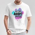 No Compres Adoptar Acuarela Perro Paw Animalhelteroluntario Camiseta unisex Regalos divertidos