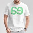 Number 69 シャツ レトロ ユニフォーム ヨーロッパスタイル バックプリント ジャージ Tシャツ 面白い贈り物