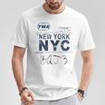 Nyc New York ヴィンテージ 航空会社タグ エアライナー フライングトラベル 長袖tシャツ Tシャツ 面白い贈り物