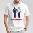 On Back I Have A Dream Trump Police 格言 男性 Tシャツ 面白い贈り物