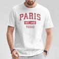 Paris Texas Tx ビンテージスポーツデザイン レッドデザイン Tシャツ 面白い贈り物