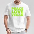 Peace Loveegan クール ベジタリアンとビーガン Tシャツ 面白い贈り物