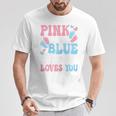 Pink Or Blue Mommy Loves You Cute Gender Reveal Mom Women T-Shirt Personalized Gifts