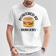 Powered By Burgers ファーストフード愛好家 面白いビーフバーガー Tシャツ 面白い贈り物