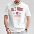 Red Wing ミネソタ Mn ビンテージ スポーツデザイン レッドプリント Tシャツ 面白い贈り物