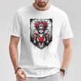 Rojo Reina De Corazones Corona Rebelde Gafas Deol Poker Card Es Camiseta unisex Regalos divertidos