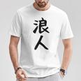 【浪人】ギャグ ネタ ウケ狙い 贈り物 ギフト 面白い 文字 おもしろ Tシャツ 面白い贈り物