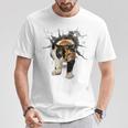 その壁を打ち破れ 三毛猫 福猫 面白 Tシャツ 面白い贈り物