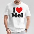 アイ・ラブ・ハート・メル・メルビン・メラニー・メリンダ・メリッサ・メロディ Tシャツ 面白い贈り物
