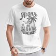 アロハ レトロ ハワイ ヤシの木 ルアウ ダンサー シルエット トロピカル Tシャツ 面白い贈り物