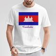 カンボジア カンボジア国旗 お土産 Tシャツ 面白い贈り物