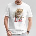キューピッドコスチュームを着た面白い猫、聖バレンタインの猫の自撮り。 Tシャツ 面白い贈り物