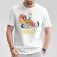 シカゴホットドッグ ストリートフード ホットドッグ マスタード付き Tシャツ 面白い贈り物