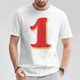 タイポグラフィ 第1番 数字 1 Tシャツ 面白い贈り物