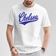 チェルシー ロンドン イングランド バーシティ スクリプト クラシック スポーツ ジャージ Tシャツ 面白い贈り物