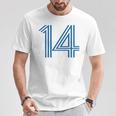 ナンバー14 シャツ レトロユニフォーム ヨーロッパスタイル バックプリントジャージ Tシャツ 面白い贈り物