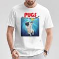 ニューヨーク港でゴム製のアヒルのおもちゃで遊ぶかわいいパグ犬 長袖tシャツ Tシャツ 面白い贈り物