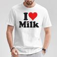 ハートミルクが大好き Tシャツ 面白い贈り物