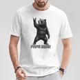 パパベア グリズリーベア ロックジェスチャー クールなパパ グリズリーベア Tシャツ 面白い贈り物
