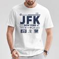 ヴィンテージ ニューヨーク Jfk 空港コード トラベルデイ レトロ Nyc 長袖tシャツ Tシャツ 面白い贈り物