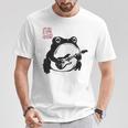 不機嫌そうなカエル 面白い ギター ロックミュージック アニメ 日本語 Tシャツ 面白い贈り物