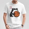不機嫌そうなカエル 面白い バスケットボール アニメ 日本語 Tシャツ 面白い贈り物