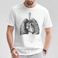 人間の心臓の肺 ビンテージ医療解剖学 解剖学的肺 Tシャツ 面白い贈り物