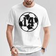 数字 14 Fourn サッカーボール Futbol Tシャツ 面白い贈り物