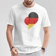 日本 ドイツ 国旗 ハート サッカー Tシャツ 面白い贈り物