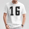 背番号 16 チーム短大スポーツ背番号付きユニフォーム Tシャツ 面白い贈り物