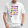 航海信号旗 アルファベット Tシャツ 面白い贈り物