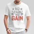 裏面にプリント No Pain No Gainign No Pain No Gain Meme Tシャツ 面白い贈り物