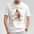 誰が戻ったと思う？また戻ってきましたイエスキリストハッピーイースター Tシャツ 面白い贈り物