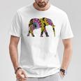象のシルエット、かわいいボヘミアンデザイン。 Tシャツ 面白い贈り物