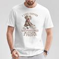 面白いワイマラナー犬私はコーヒーが好き、ワイマラナーと多分。 Tシャツ 面白い贈り物