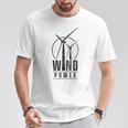 風力発電 風力エネルギー グリーン再生可能タービン 風車 Tシャツ 面白い贈り物