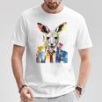 鮮やかなカンガルー、ネクタイ付き。 Tシャツ 面白い贈り物
