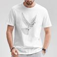 鳩 動物 男性 女性 モチーフ 恋人 自由 デザイン 平和 Tシャツ 面白い贈り物