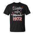 1972年3月より女王 花 1972年3月の誕生日 Tシャツ