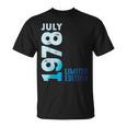 1978年7月 1978年 レトロ 1978 ヴィンテージ 限定版 1978 Tシャツ
