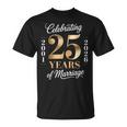 2001 年から 2026 年までのカップルの結婚 25 周年を祝う Tシャツ