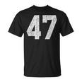47 ジャージユニフォーム バーシティ スポーツ番号 47歳の誕生日 Tシャツ