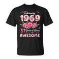 57歳 1969年2月 花柄 57歳 誕生日 男性 女性 Tシャツ