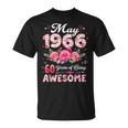 60歳 1966年5月 花柄 60歳 誕生日 男性 女性 Tシャツ