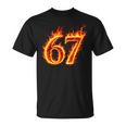 67 Fireixeven Meme Flames スラング 数字 面白い キッズ ティーン 長袖tシャツ Tシャツ