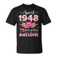 78歳 1948年4月 花柄 78歳 誕生日 男性 女性 Tシャツ